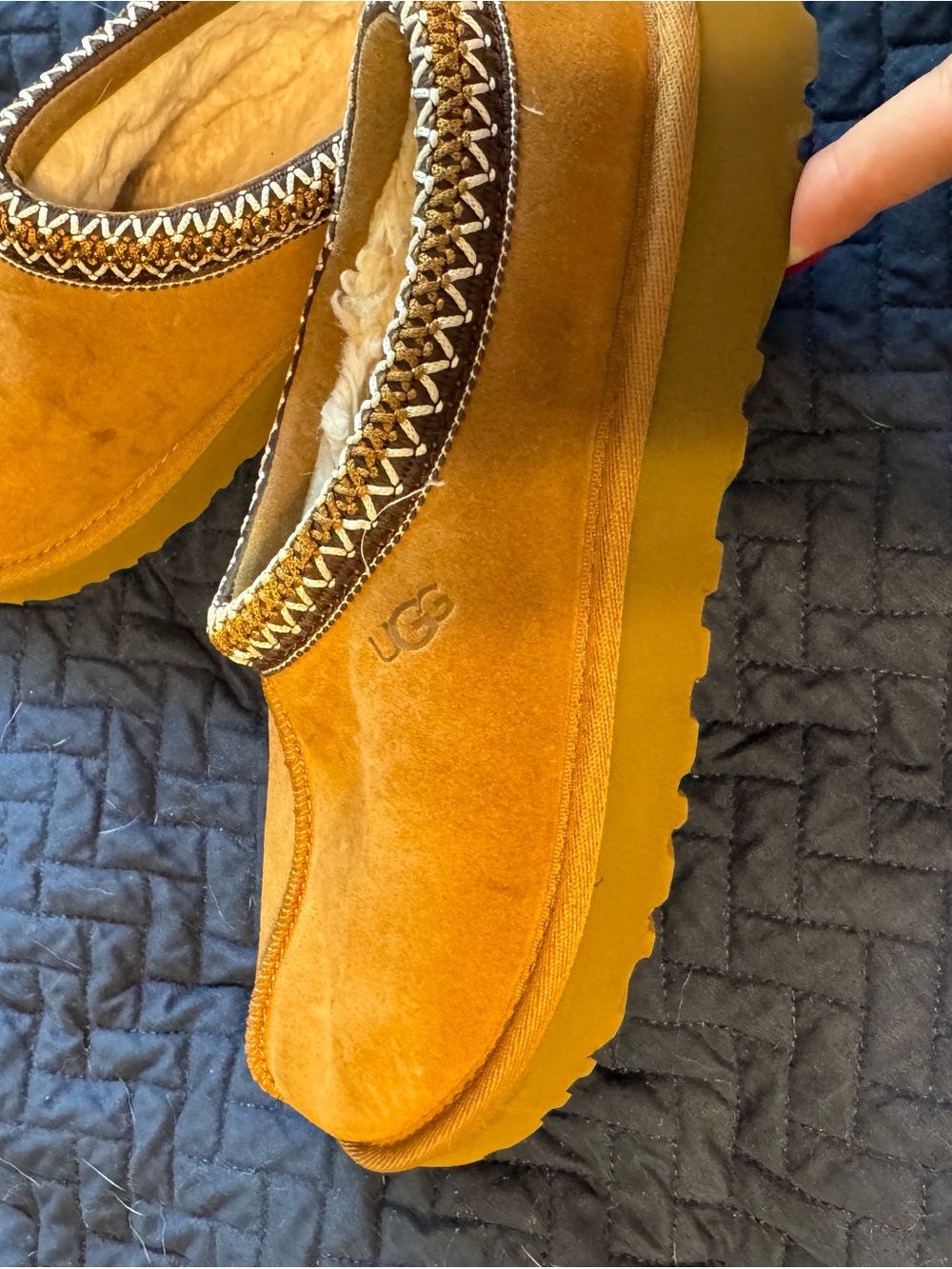 UGG Women's Chestnut Suede Shearling-Lined Mules